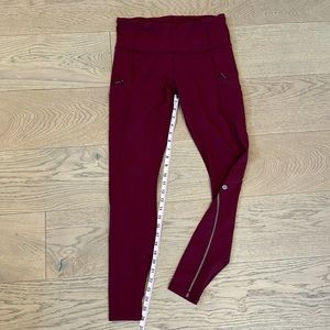 Lululemon dark red tights - LIKE NEW